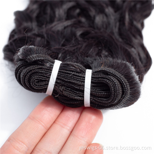 Double Weft Virgin Cabelos Human Hair Indian Extensions Single Bundle Cuticle Aligned Water Wave One Pack Human Hair Indian